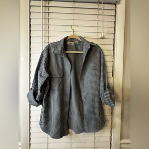 L.L. Bean Blue and White Button-Up Shirt